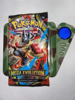 22.6g HEAVY Pokemon TCG: Mega Evolutions Booster Pack SEALED Lucario Art - Image 1