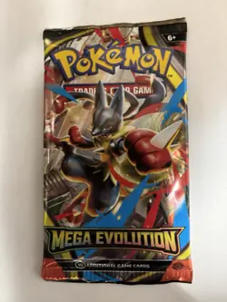 22.6g HEAVY Pokemon TCG: Mega Evolutions Booster Pack SEALED Lucario Art - Image 2