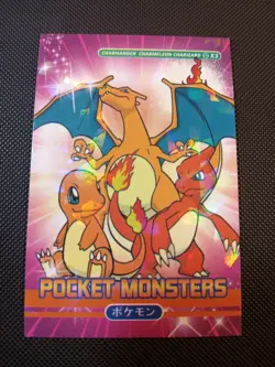 Pokemon Pocket Book Set Charmander Charmeleon Charizard Cracked Ice Holo - Image 1