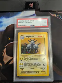 Pokemon 1999 Magneton #9 Base Set Holo Rare PSA 7 NM - Image 1