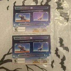 New Pokemon SV Shiny Koraidon OR Shiny Miraidon Two Unscratched Codes 2025 - Image 1