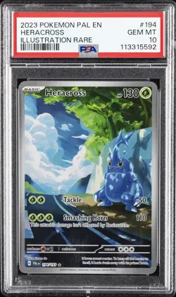 2023 POKEMON PAL EN-PALDEA EVOLVED ILLUSTRATION RARE #194 HERACROSS PSA 10 - Image 1