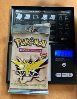 1999 WOTC Pokemon Fossil Booster Pack - Long Crimp FACTORY SEALED Weighted 21g 742818061599 - Image 1