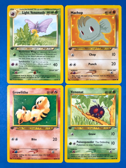 1st Edition LOT of 4 Vintage Pokemon Cards Neo Destiny-Light Venomoth, Growlithe - Image 1