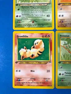 1st Edition LOT of 4 Vintage Pokemon Cards Neo Destiny-Light Venomoth, Growlithe - Image 4
