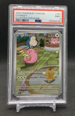 PSA 9 MINT Chansey 187/167 Twilight Masquerade Pokemon Card - Image 1