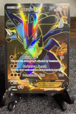 Pokemon TCG Lucario EX Ultra Rare Full Art Holo Card 107/111 XY-Furious Fists - Image 1