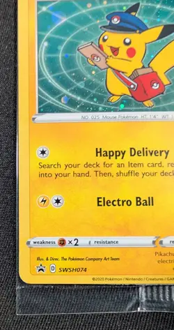 Pokemon Card Holo Special Delivery Pikachu SWSH074 SEALED Black Star Promo - Image 3