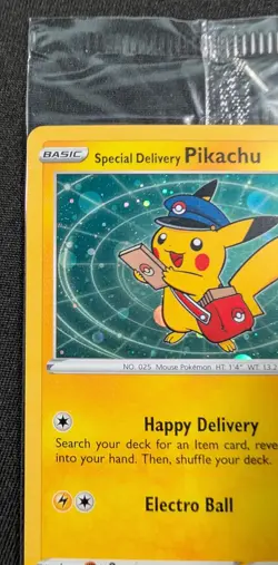 Pokemon Card Holo Special Delivery Pikachu SWSH074 SEALED Black Star Promo - Image 5