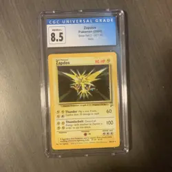Zapdos HOLO 20/130 CGC 8.5 Base Set 2 WOTC Graded Vintage Pokemon Card - Image 2