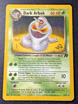Gold W Dark Arbok 19/82 Team Rocket WoTC Promo Pokemon Card Rare HP - Image 1