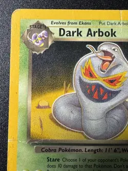 Gold W Dark Arbok 19/82 Team Rocket WoTC Promo Pokemon Card Rare HP - Image 3