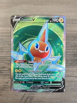 Pokemon TCG Rotom V 176/196 Lost Origins Full Art Ultra Rare Card NM - Image 1
