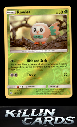 Reverse Holofoil Rowlet - 17/236 17/236 Pokemon Common SM - Cosmic Eclipse Card - Image 1