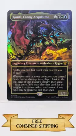 Gonti, Canny Acquisitor (Borderless) Commander: Outlaws of Thunder Junction Foil - Image 1