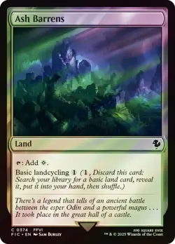 NM Surge Foil Ash Barrens, MTG, Final Fantasy Commander, Magic, 374 - Image 1