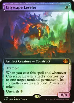 1 x FOIL Cityscape Leveler Extended Art The Brothers War Magic MTG - Image 1