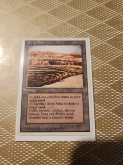 MTG Strip Mine LP English Fourth Edition 1995 White Border Land Destruction - Image 1