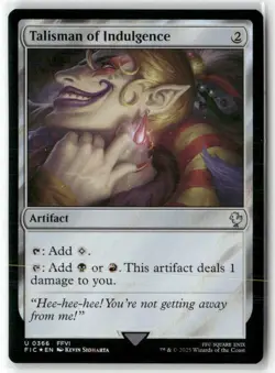 Talisman Of Indulgence Commander Final Fantasy Surge Foil NM MTG MAGIC - Image 1