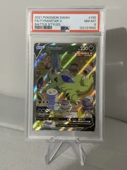 Pokemon Tyranitar v Alternate Art #155/163 Battles Styles, English, PSA 8 - Image 1