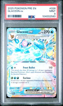 2025 POKEMON PRE EN-PRISMATIC EVOLUTIONS #026 GLACEON EX PSA 9 - Image 1