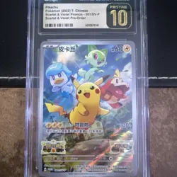 Pikachu Chinese Promo CGC Pristine 10 Pokemon Scarlet Pre Order 2022 001/SV-P - Image 1