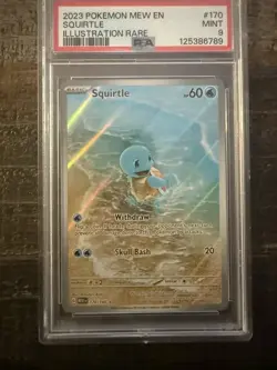 PSA 9 Mint Pokemon Squirtle TCG 170/165 Scarlet & Violet 151 Illustration Rare - Image 1