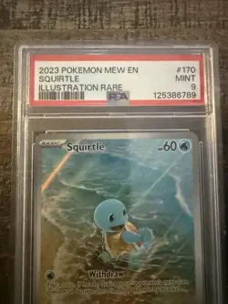 PSA 9 Mint Pokemon Squirtle TCG 170/165 Scarlet & Violet 151 Illustration Rare - Image 3