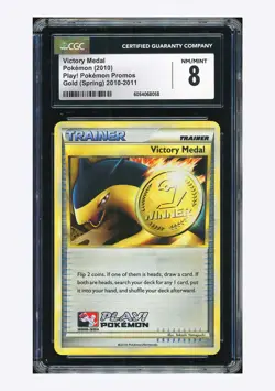 Pokemon CGC8 Victory Medal Holo 2010 Play Pokemon Promos Gold(Spring) English - Image 1