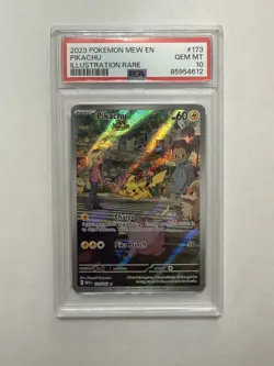 2023 POKEMON MEW EN-151 ILLUSTRATION RARE #173 PIKACHU PSA 10 - Image 1