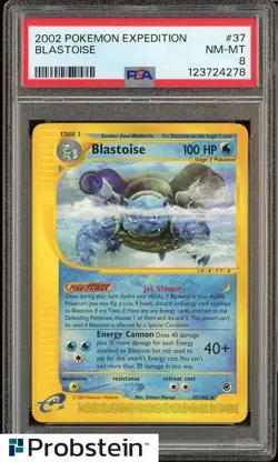 2002 Pokemon Expedition #37 Blastoise PSA 8 NM-MT - Image 1