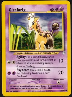 Pokemon Girafarig Neo Genesis 058/111 / Common - LP - Image 1