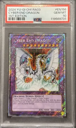 2024 PSA 10 YUGIOH RA03 PLATINUM SECRET RARE CYBER END DRAGON 💎 - Image 1