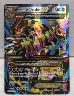 Primal Groudon EX 151/160 Primal Clash Ultra Rare LP-MP Full Art Pokemon Card - Image 1