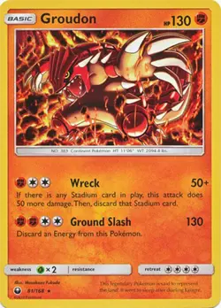 Pokemon Card - Celestial Storm 81/168 - GROUDON (holo-foil) - NM/Mint - Image 1