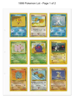 1999 Pokemon Card Lot WOTC Vintage Base & Jungle Set - 17 Cards Trainers Energy - Image 1