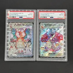 2 Graded PSA Pokemon Cards Charizard Ex Rare Illustration 223/197 Promo 074 - Image 1