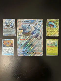 Blooming Waters Promos Only Blastoise EX 009/165 JUMBO & 4 Card Set No 151 Packs - Image 1