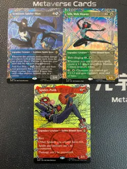 Magic MTG Silk,Web Weaver Spider-Punk Borderless Marvel Spider-Man Lot*3 - Image 1
