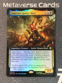Magic MTG Superior Spider-Man 0275 Borderless Foil Marvel Spider-Man - Image 1