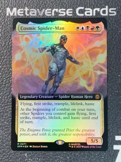Magic MTG Cosmic Spider-Man 0271 Borderless Foil Marvel Spider-Man - Image 1