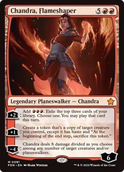 CHANDRA, FLAMESHAPER mtg NM-M Foundations 1 Mythic - Image 1