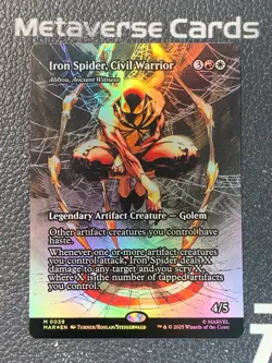 Magic MTG Iron Spider,Civil Warrior 0039 Borderless Foil Marvel Spider-Man - Image 1