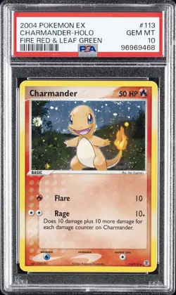 2004 POKEMON EX FIRE RED & LEAF GREEN #113 CHARMANDER-HOLO PSA 10 - Image 1