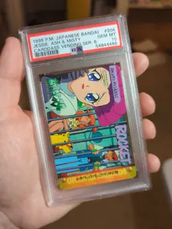 Pokemon Japanese Bandai Carddass Anime Collection #204 Jessie Ash & Misty PSA 10 - Image 1