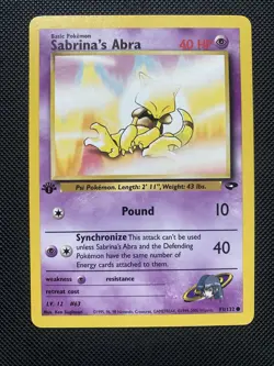 1st Edition Sabrina’s Abra 93/132 - Gym Challenge - Near Mint Pokemon - Image 1
