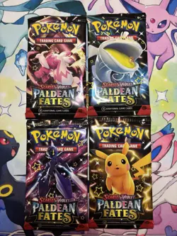 Pokemon Paldean Fates Booster Packs Art Bundle Scarlet & Violet Packs x 4 New - Image 1
