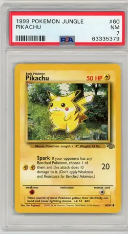 1999 Pokemon Jungle #60 Pikachu - PSA 7 - Image 1