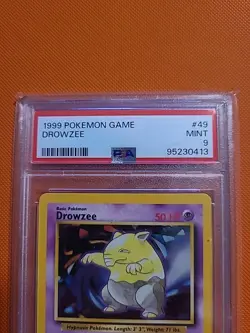 1999 Pokemon Base Set Drowzee #49 Game PSA 9 Mint - Image 3