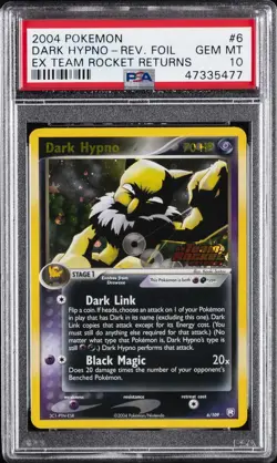 2004 POKEMON EX TEAM ROCKET RETURNS #6 DARK HYPNO-REVERSE FOIL PSA 10 - Image 1